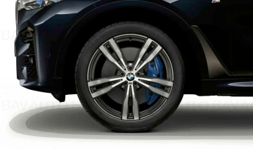 36118074220 - Janta din aliaj usor - M Performance Double Spoke 754M - Bicolor Gri/Argintiu (Orbit Grey / Bright Turned) - 9,5Jx21 ET:36 - BMW X7 G07 - Original BMW