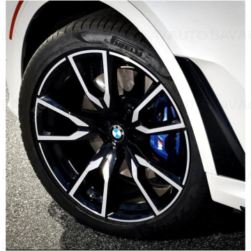 36118074221 - Janta din aliaj usor - Y-Spoke 755 - Bicolor Negru/Argintiu (Jet Black Sol. Paint / Bright Turned) - 9,5Jx22 ET:32 - BMW X7 G07 - Original BMW