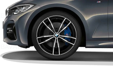 36118089892 - Janta aliaj usor - M Performance Double Spoke 791M - Bicolor Negru (Jet Black Sol Paint/Bright Turned) - 8Jx19 ET:27 - BMW Seria 3 G20 G21 G28, Seria 4 G22 G23 - punte fata - Original BMW