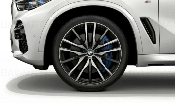 Janta din aliaj usor - M Performance Double Spoke 742M - Bicolor Negru (Jet Black Sol. Paint / Bright Turned) - 10,5Jx22 ET:43 - BMW X5 G05 G18, X6 G06	