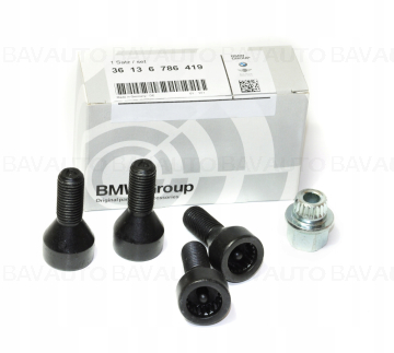 36136786419 -  Set antifurt roti BMW - M12X1.5 - BMW Seria 1 E81 E82 E87 E88, Seria 3 E46 E90 E91 E92 E93, Seria 5 E60 E61, Seria 6 E63 E64, Z4 E85 E86  - Original BMW