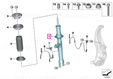 Amortizor suspensie, punte fata, stanga, VDC - BMW Seria 5 G31 Touring LCI (520e, 530e)