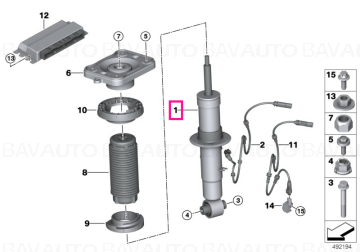 37106896442 - Spring strut rear right VDC MPA - Original BMW