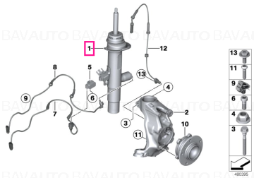37116865540 - Amortizor suspensie, punte fata, dreapta - BMW Seria 1 F20 F21, Seria 2 F22 - Original BMW