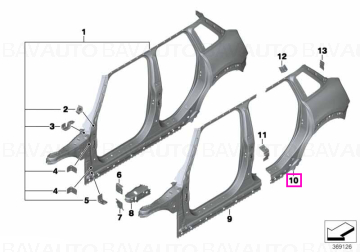 41007408811 - Left rear side panel - BMW - Mini - Mini 5 Usi F55 - de la 01.07.2014 - Original BMW - Mini Group - BavAUTO