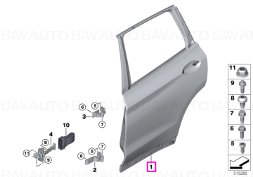 41007465534 - Door, rear right - BMW - X3 F97, X3 G01 - de la 01.08.2017 - Original BMW Group - BavAUTO
