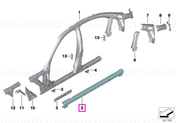 Ranforsare prag stanga - BMW Seria 3 G20 G21 G80 G81 M3