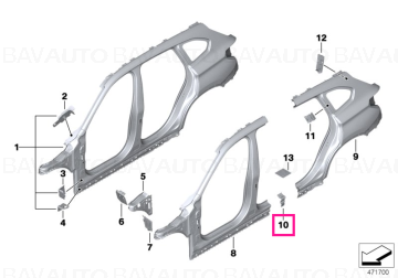41217407917 - Element de armare, prag drept – BMW X1 F48 - Original BMW