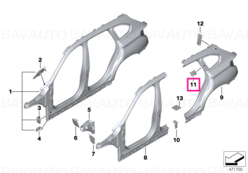41217407919 - Element ranforsare, stalp C, partea stanga BMW X1 F48 - Original BMW