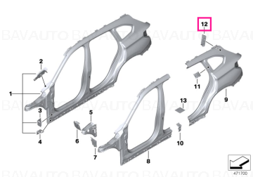 41217407921 - Element ranforsare, stalp D, partea stanga BMW X1 F48 - Original BMW