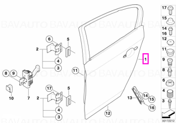 41525A2A384 - Portiera - usa spate, partea dreapta – BMW Seria 1 E87 - Original BMW