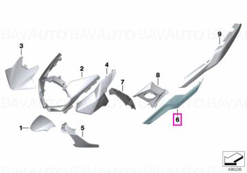 46638394620 - Lateral trim panel, right ROHTEIL / BLANK - BMW Motorrad - K08 - de la 01.09.2018 - Original BMW Motorrad Gr…
