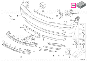 51112293997 - Set elemente montaj bara fata, Kit Value-Line - BMW Seria 3 E46 - Original BMW