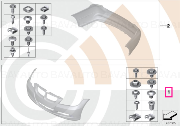 51112410006 - Set, mounting parts, bumper, front VALUE LINE - Original BMW