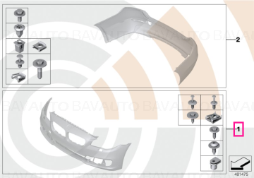 51112452058 - Set elemente montaj bara protectie fata, Kit Value-Line - BMW Seria 5 F10 F11 F18, Seria 6 F06 F12 F13 - Original BMW