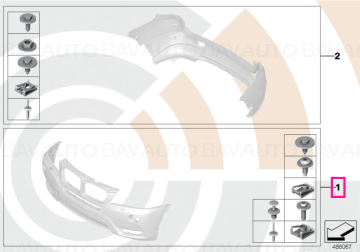 51112457471 - Set, mounting parts, bumper, front VALUE LINE - Original BMW
