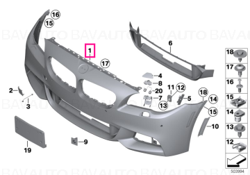 51118058992 - Panel, bumper, primed, front M SIDE VIEW - Original BMW