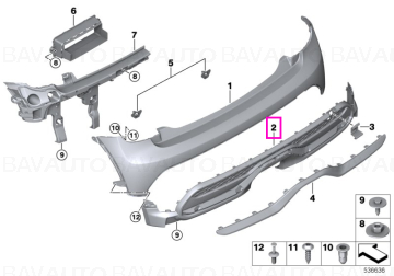 Difuzor bara protectie spate, PDC, RFL - Mini Cabrio F57 LCI, F56 LCI
