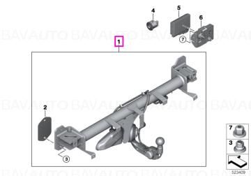 Kit complet carlig de remorcare electric rabatabil - BMW Seria 7 G70