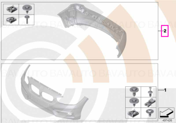 Set elemente montaj bara protectie spate, Kit Value Parts - BMW Seria 1 F40 F52, Seria 2 F44, X2 F39
