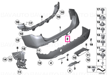 51127345044 - Trim panel, bumper, rear, bottom SPORTLINE/PDC - BMW - X1 E84 - de la 01.09.2009 - Original BMW Group - BavAUTO