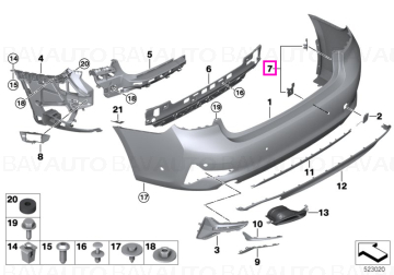 51128493940 - Set, mounting, PDC/PMA sensor, rear - BMW - Seria 3 G20 - de la 02.11.2018 - Original BMW Group - BavAUTO
