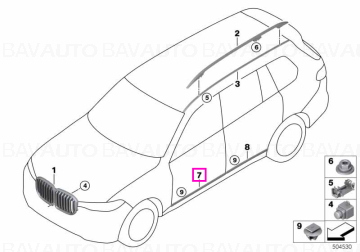Banda/Bandou protectie usa fata stanga (Shadow Line) - BMW X7 G07