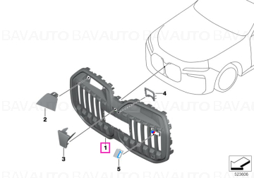 51135A883A8 - Grila ornamentala frontala, Shadowline/MPA - BMW Seria 7 G70 - Original BMW