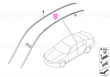 51137410316 - Roof moulding prime-coated right - BMW - Seria 7 G12, Seria 7 G12 LCI - de la 01.07.2015 - Original BMW Grou…