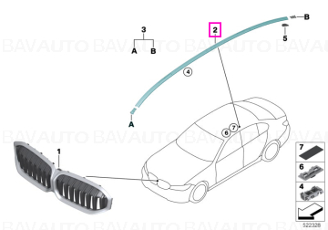 Ornament plafon, grunduit, stanga - BMW Seria 3 G20 G80 M3