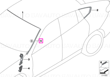 51139880519 - Primed drip moulding, left - BMW - X6 G06 - de la 01.08.2019 - Original BMW Group - BavAUTO