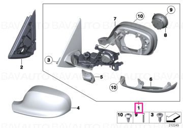 51162993775 - Heated outside mirror, memory bus, left - Original BMW