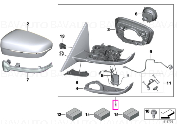 Corp oglinda exterioara, incalzita, dreapta, Shadow-Line - BMW Seria 3 G20 G21 G28, i3L G28