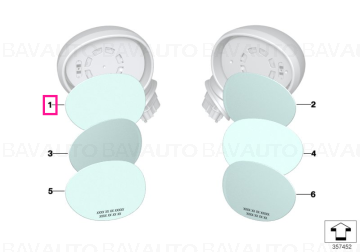 51167366039 - Mirror glass, heated, wide-angle, left - Original BMW - Mini