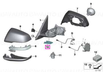 51167460152 - Capac bază oglindă dreapta - BMW - X1 F48, X1 F48 LCI - de la 01.07.2015 - Original BMW Group - BavAUTO