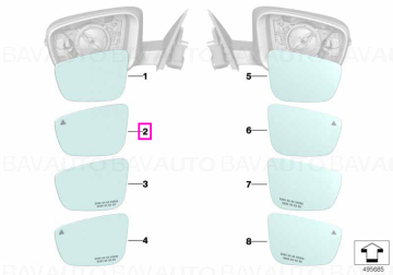 51167955143 - Mirror glass, heated, wide-angle, left - BMW - Seria 3 G20, Seria 3 G21 - de la 02.11.2018 - Original BMW Gr…