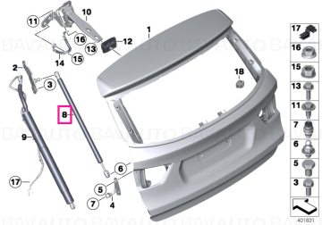 51247211289 - Amortizor hayon portbagaj, stanga/dreapta - BMW X3 F25 - Original BMW