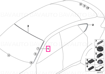 51317462218 - Drip moulding, right - Original BMW