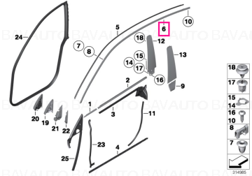 51337196356 - Finisher, side frame right - Original BMW