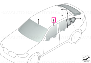 51337417380 - Side window glass, door, front right - Original BMW