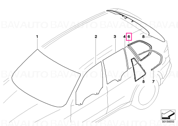 51377207874 - Geam dreapta spate - Original BMW