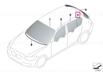 51377290533 - Side window, fixed, rear left SSG - Original BMW