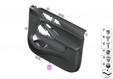 Panou tapiterie usa fata, dreapta, piele Vernasca cognac - BMW X5 G05