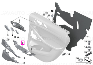 51428499555 - Ornament fereastra electrica stanga BLACK - BMW - X6 G06 - de la 01.08.2019 - Original BMW Group - BavAUTO