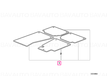 51471911407 - Set covorase fata/spate, Velur, Antracit - BMW Seria 3 E30 - Original BMW