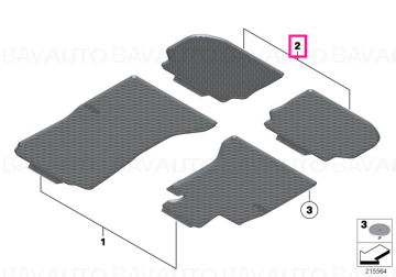 51472153889 - Set covorase spate "All-Weather",  BasisLine, Negru - BMW Seria 5 F10 F11 - Original BMW