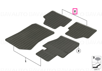 51472336795 - Set covorase spate "All-Weather" - Negru - BMW X1 E84 - Original BMW