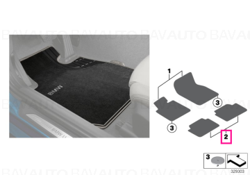 51472348203 - Set covorase spate, Textil TPE, BasisLine, Negru Antracit - BMW Seria 4 F32 F82M4 - Original BMW