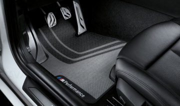 Set covorase fata, M Performance, Negru/Gri - BMW Seria 1 F20 F21, Seria 2 F22 F23 F87M2 - RHD (Volan pe partea dreapta)