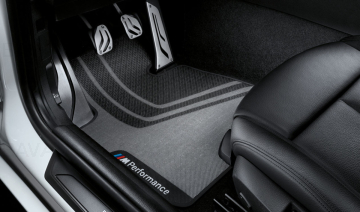  Set covorase fata, M Performance, Negru/Gri - BMW Seria 3 F30 F31 F80M3 - RHD (Volan pe partea dreapta)